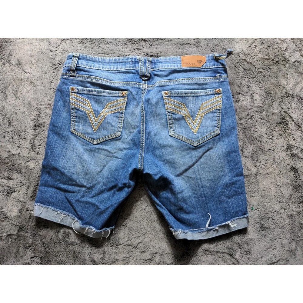 Vigoss Bermuda Cuffed Cut Off Shorts Distressed Women's Size 7, Medium Wash - Picture 9 of 13